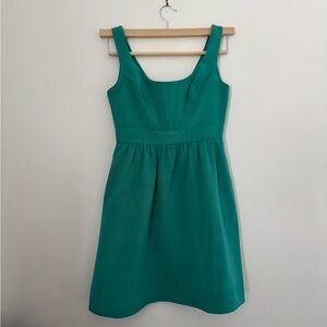 Shoshanna Green Square Neck Sleeveless Dress
